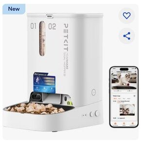 Automatic Pet Feeder with Camera - Yumshare Dual Hopper - New